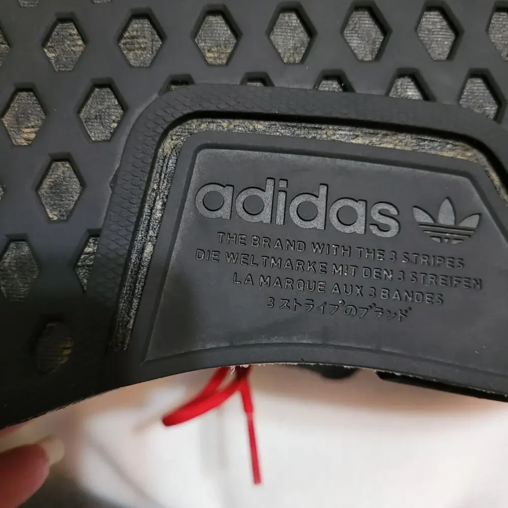 Adidas NMD-R1 mens black scarlet athletic sneakers size 8